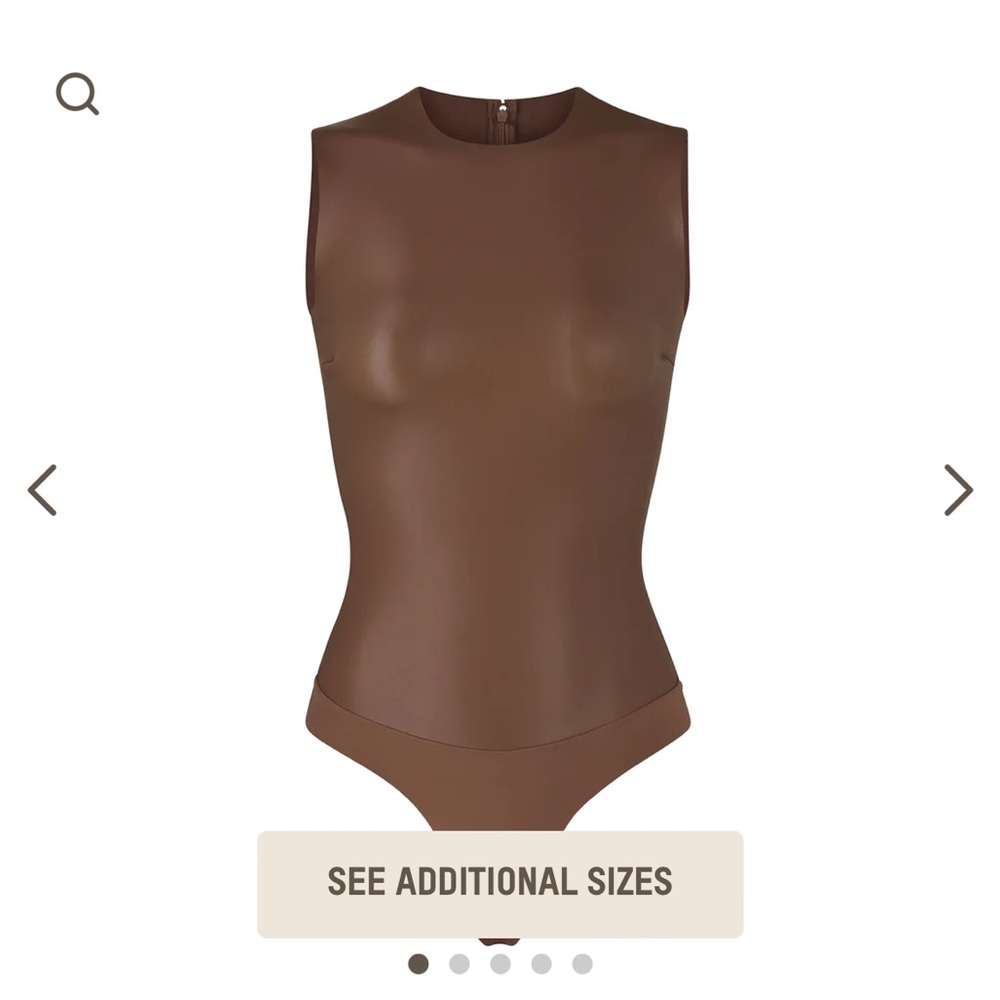 FAUX LEATHER CREW NECK BODYSUIT | JASPER - JASPER / M